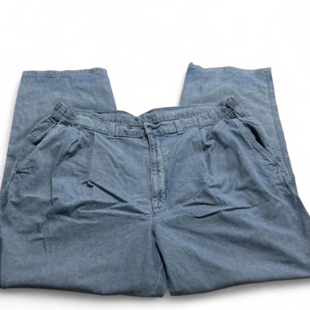 Vintage Savane Men’s Dad Jeans Blue Cotton Pleated Elastic Waist Sz 40x29